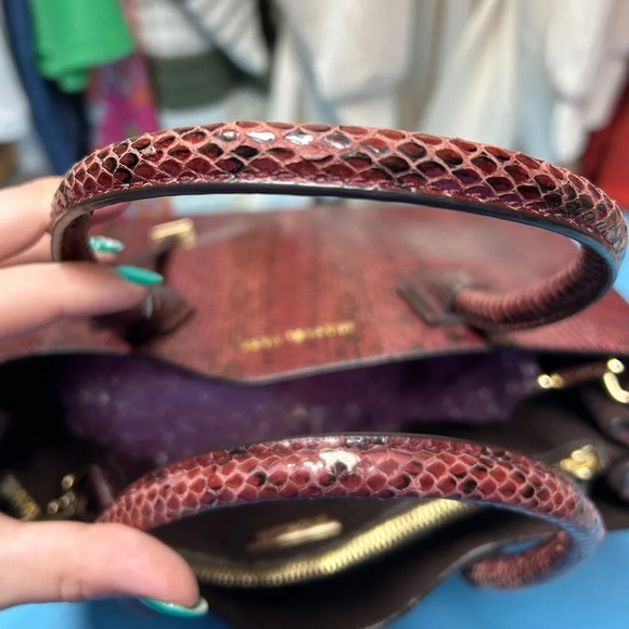 Michael Kors Mercer Python Accordion Crossbody Purse Tote - Picture 7 of 8